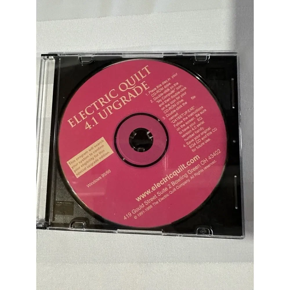 Electric Quilt 4, 4.5, And 5 Update Design Software CD's Only Win95/98 1991-2000